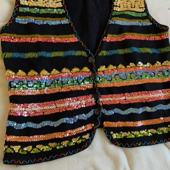 GANTOS Vest Size M Black Multicolored - Picture 2 of 4